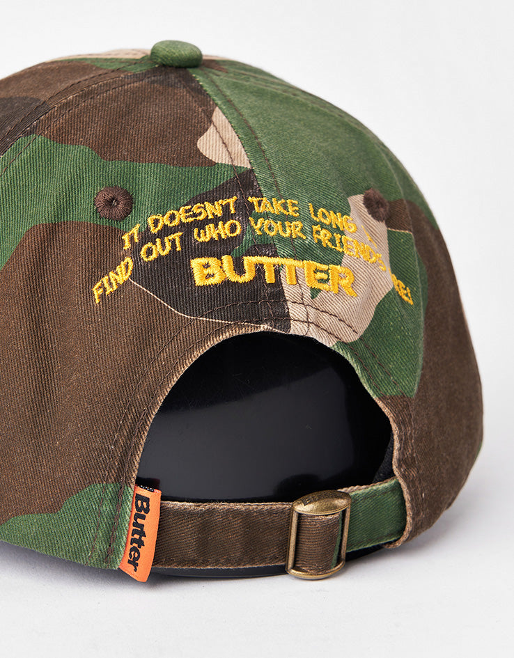 Butter Goods x Peanuts Rats 6 Panel Cap - Washed Camo