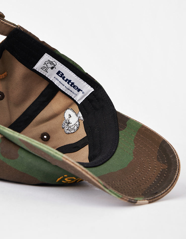 Butter Goods x Peanuts Rats 6 Panel Cap - Washed Camo