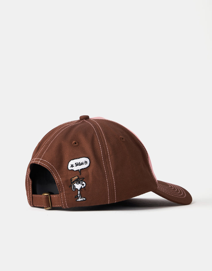Butter Goods x Peanuts Spike 5 Panel Cap - Brown/Light Pink