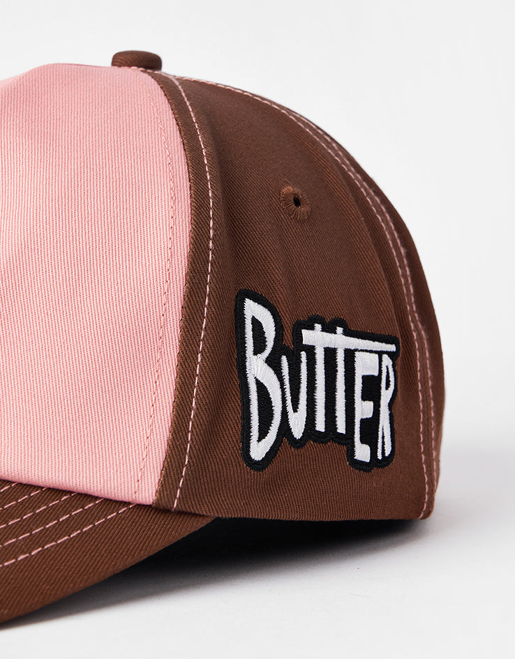 Butter Goods x Peanuts Spike 5 Panel Cap - Brown/Light Pink