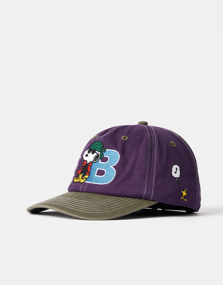 Butter Goods x Peanuts Music Snapback Cap - Washed Purple/Fern