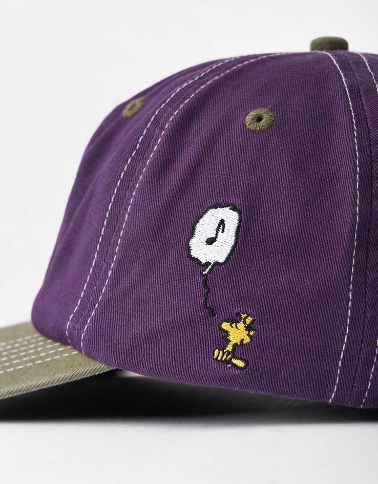 Butter Goods x Peanuts Music Snapback Cap - Washed Purple/Fern