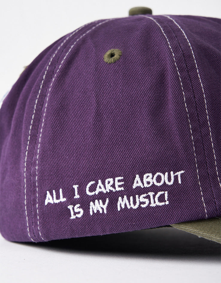 Butter Goods x Peanuts Music Snapback Cap - Washed Purple/Fern