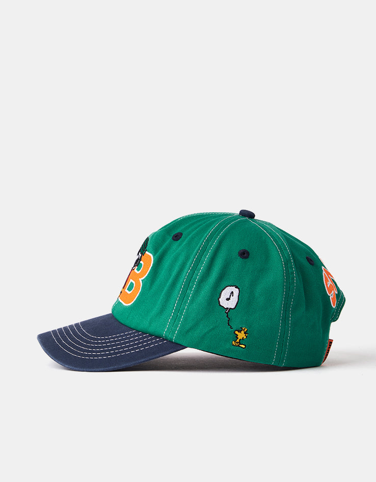 Butter Goods x Peanuts Music Snapback Cap - Washed Kelly Green/Navy