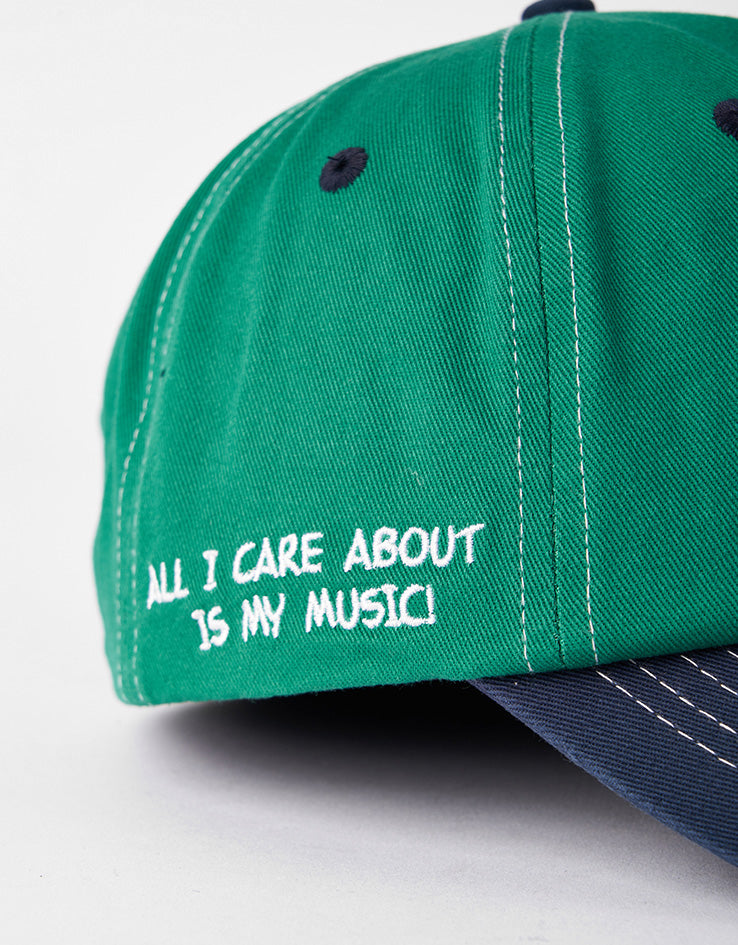 Butter Goods x Peanuts Music Snapback Cap - Washed Kelly Green/Navy