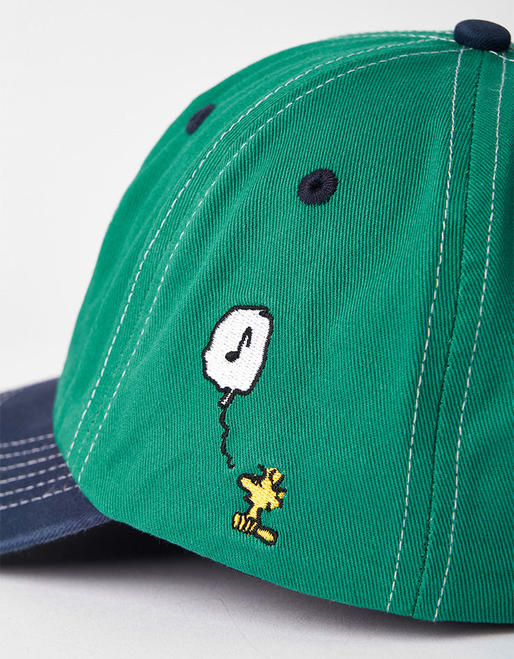 Butter Goods x Peanuts Music Snapback Cap - Washed Kelly Green/Navy