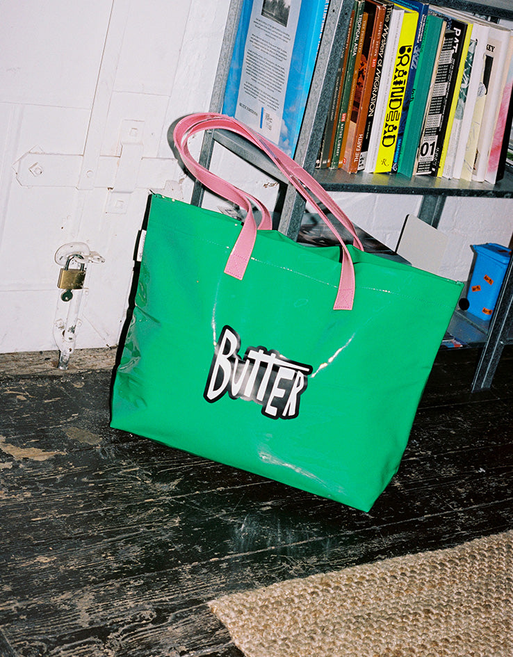 Butter Goods x Peanuts Shopper Tote - Green/Light Pink