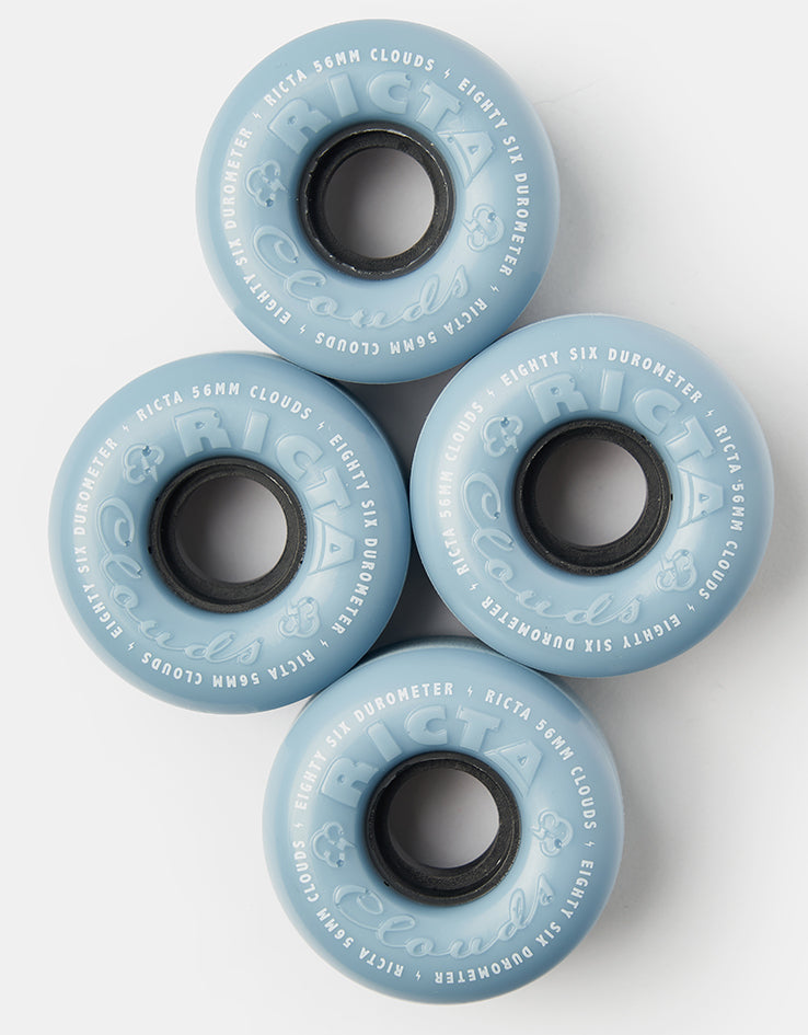 Ricta Sky Blue Clouds 86a Skateboard Wheels - 56mm