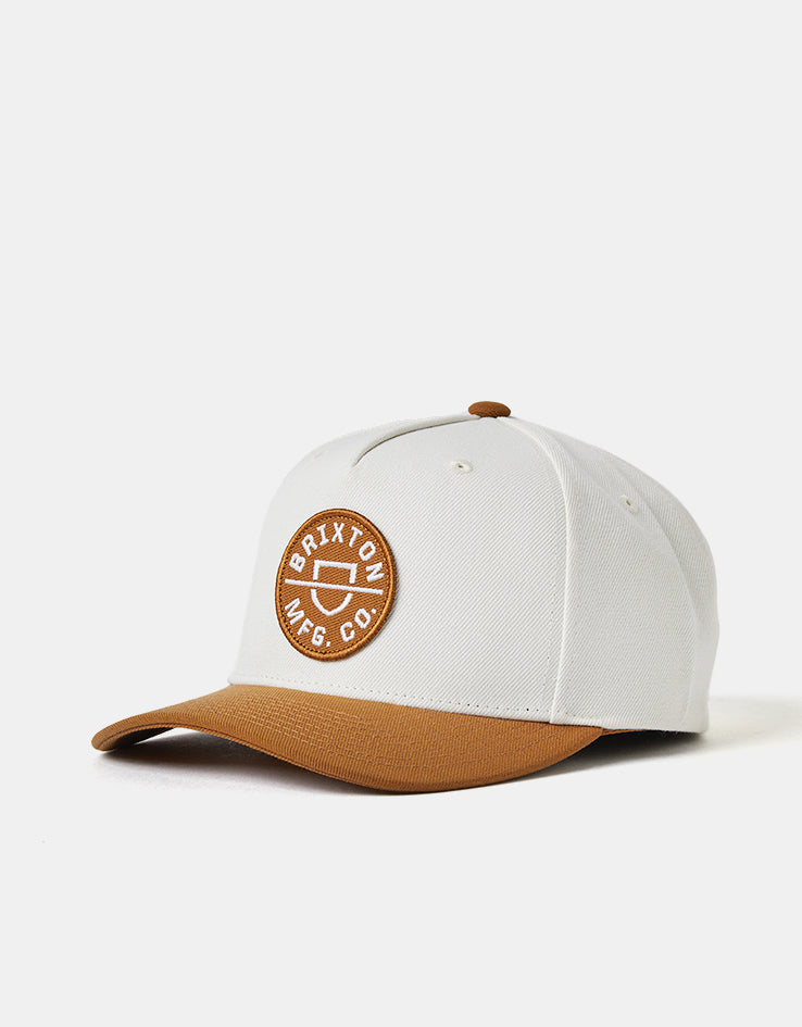 Brixton Crest C Snapback Cap - Washed Copper/Off White