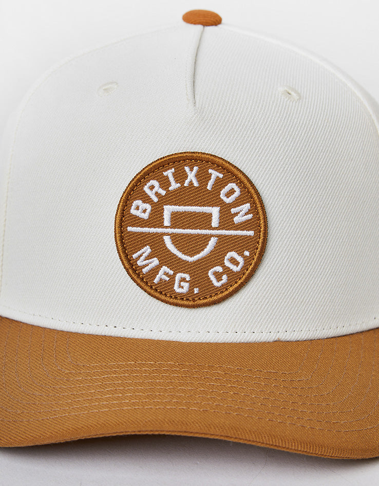 Brixton Crest C Snapback Cap - Washed Copper/Off White