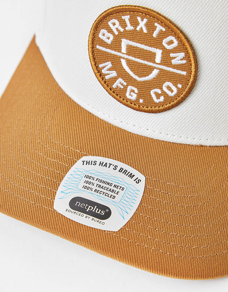 Brixton Crest C Snapback Cap - Washed Copper/Off White