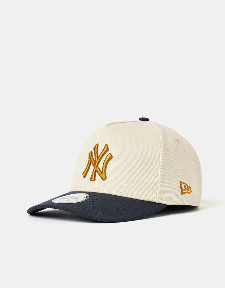 New Era New York Yankees World Series Patch E-Frame Snapback Cap - Light Beige