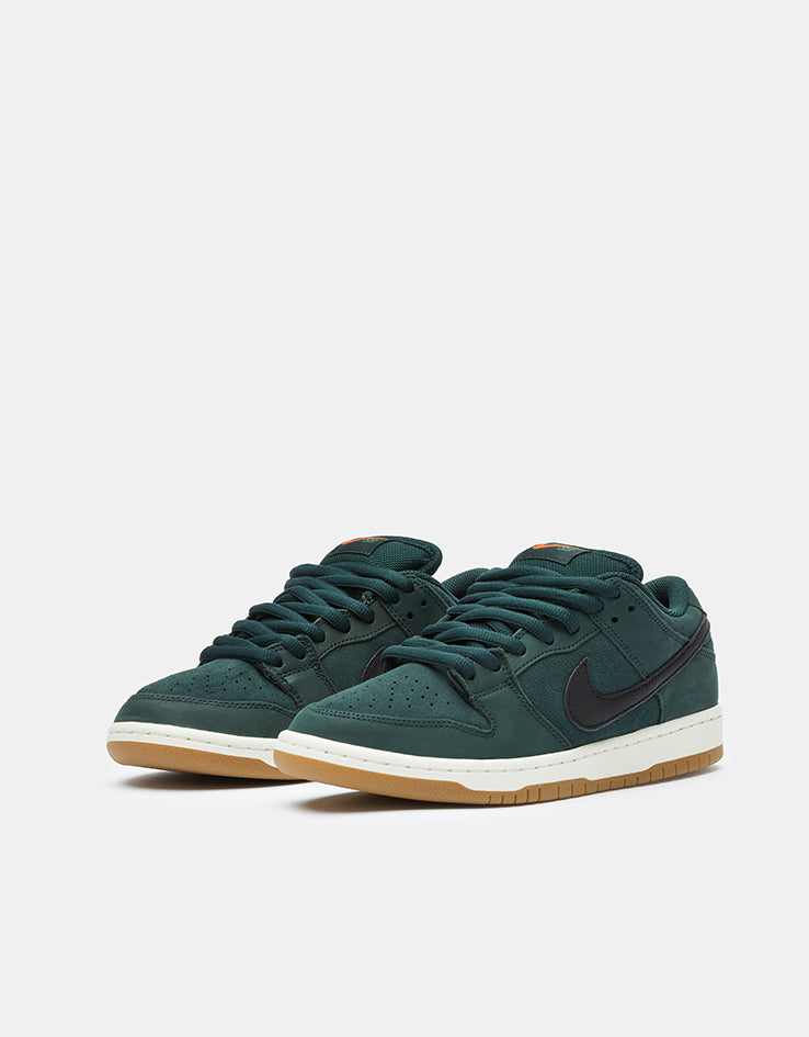 Nike SB Dunk Low Pro ISO Skate Shoes - Deep Fir/Black-Fir-Sail