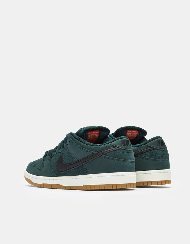 Nike SB Dunk Low Pro ISO Skate Shoes - Deep Fir/Black-Fir-Sail