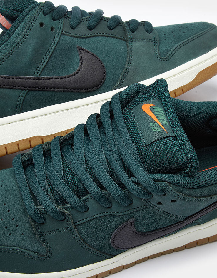 Nike SB Dunk Low Pro ISO Skate Shoes - Deep Fir/Black-Fir-Sail