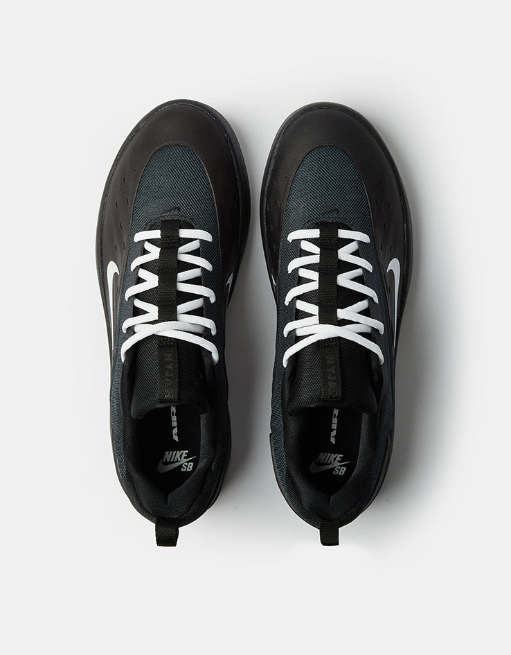 Nike SB Zoom Nyjah 4 Skate Shoes - Black/White-Black-White