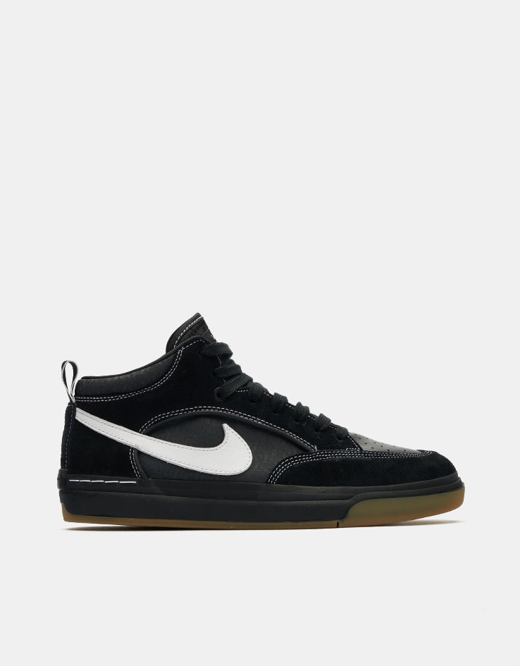 Nike SB React Leo Skate Shoes - Black/White-Black-Gum Light Brown