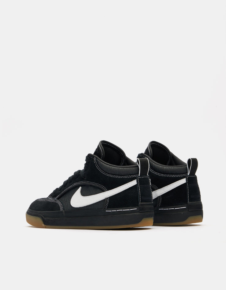 Nike SB React Leo Skate Shoes - Black/White-Black-Gum Light Brown