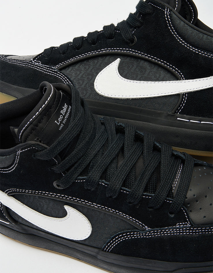 Nike SB React Leo Skate Shoes - Black/White-Black-Gum Light Brown