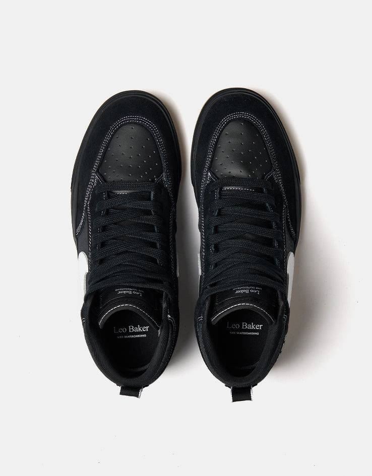 Nike SB React Leo Skate Shoes - Black/White-Black-Gum Light Brown