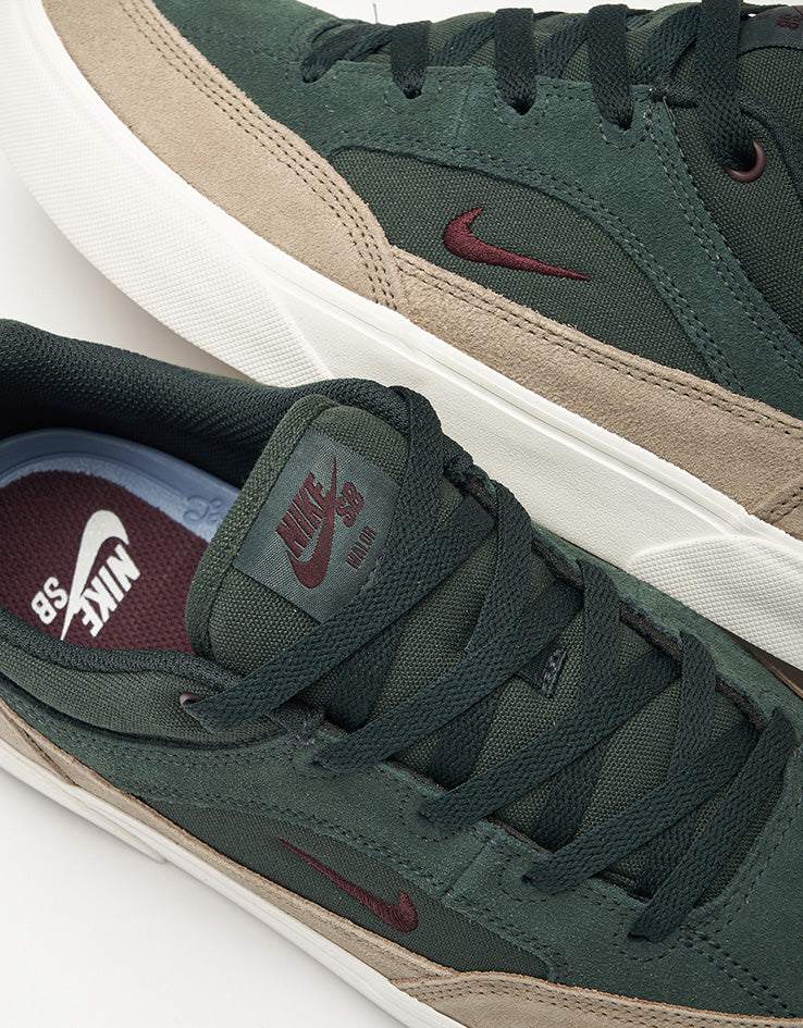 Nike SB Malor Skate Shoes - Seaweed/Burgundy Crush-Khaki-Phantom