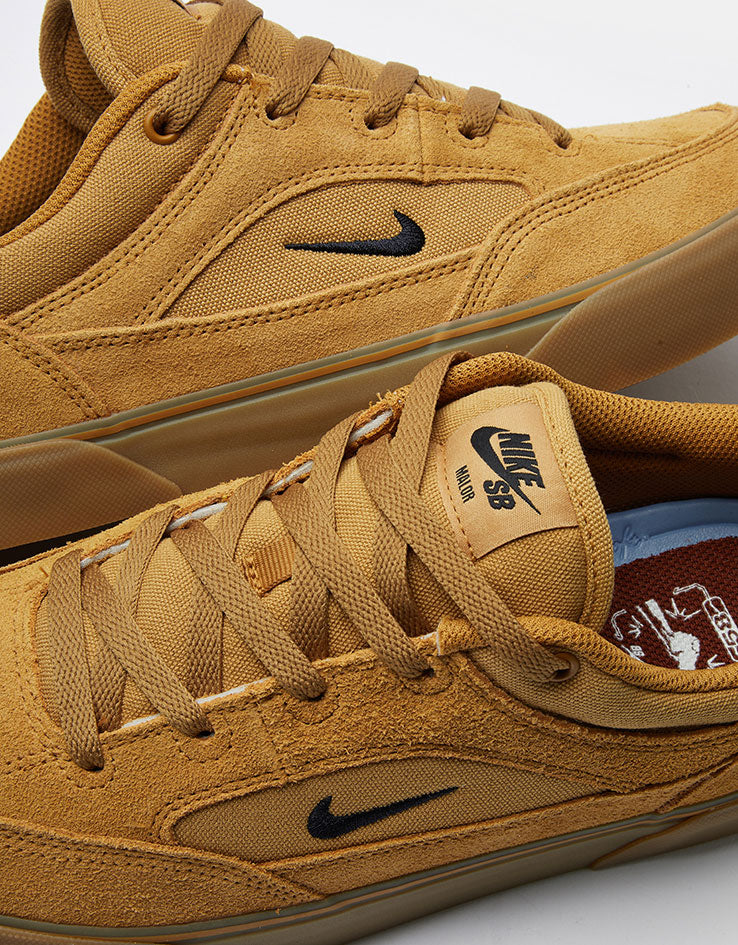 Nike SB Malor TE Skate Shoes - Wheat/Black-Wheat-Gum Light Brown