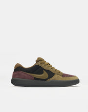 Nike SB Force 58 Skate Shoes - Black/Olive Flak-Burgundy Crush-Off Noir
