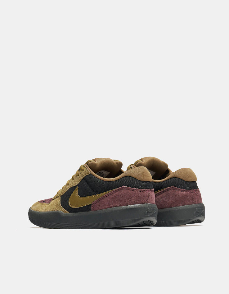 Nike SB Force 58 Skate Shoes - Black/Olive Flak-Burgundy Crush-Off Noir