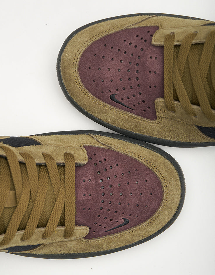 Nike SB Force 58 Skate Shoes - Black/Olive Flak-Burgundy Crush-Off Noir