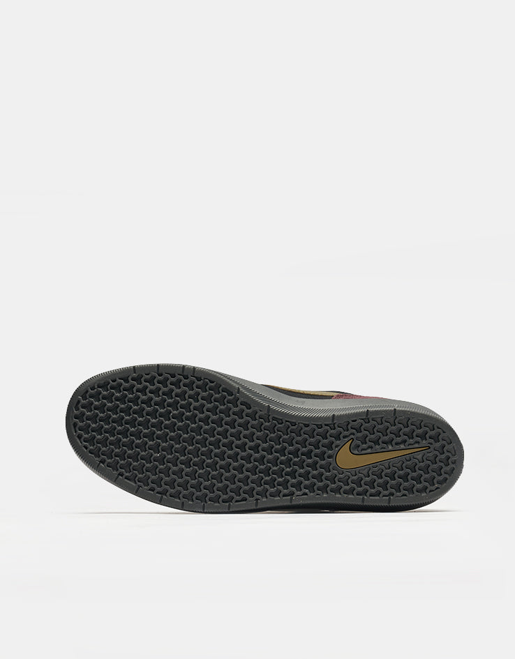 Nike SB Force 58 Skate Shoes - Black/Olive Flak-Burgundy Crush-Off Noir