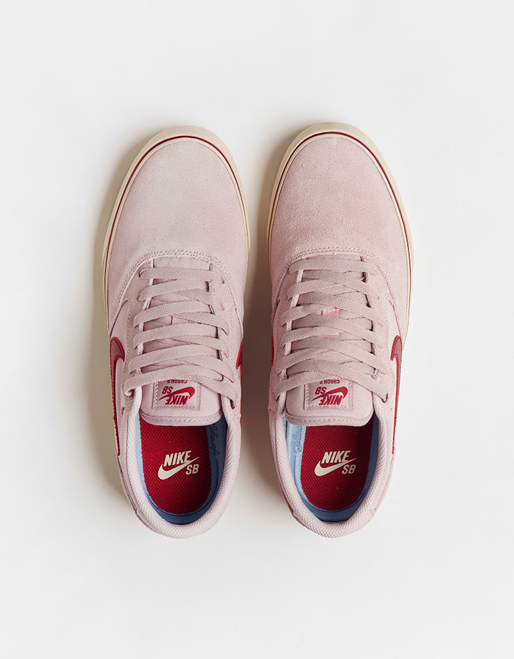 Nike SB Chron 2 Skate Shoes - Pink Foam/Noble Red-Pearl White