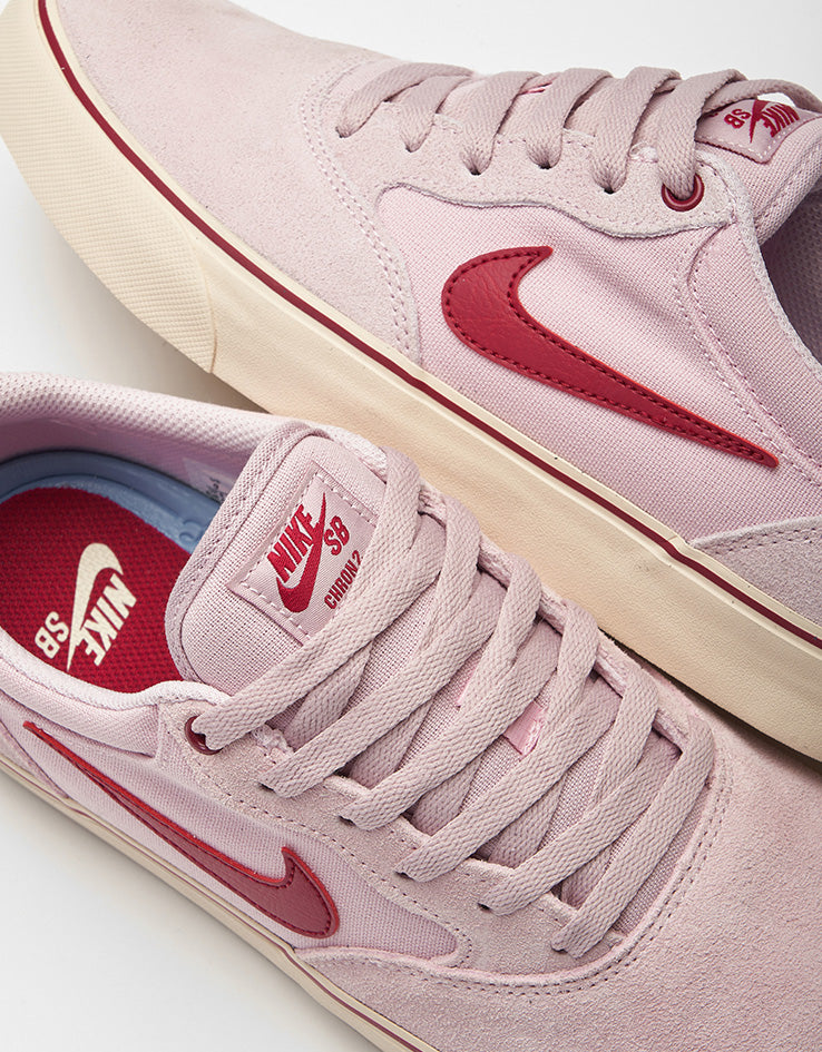 Nike SB Chron 2 Skate Shoes - Pink Foam/Noble Red-Pearl White