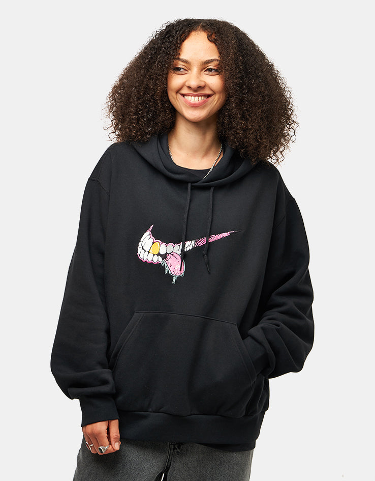 Nike SB Swoosh Grill Pullover Hoodie - Black/White