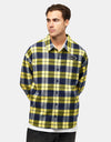 Nike SB Koston L/S Flannel Shirt - Midnight Navy/Speed Yellow