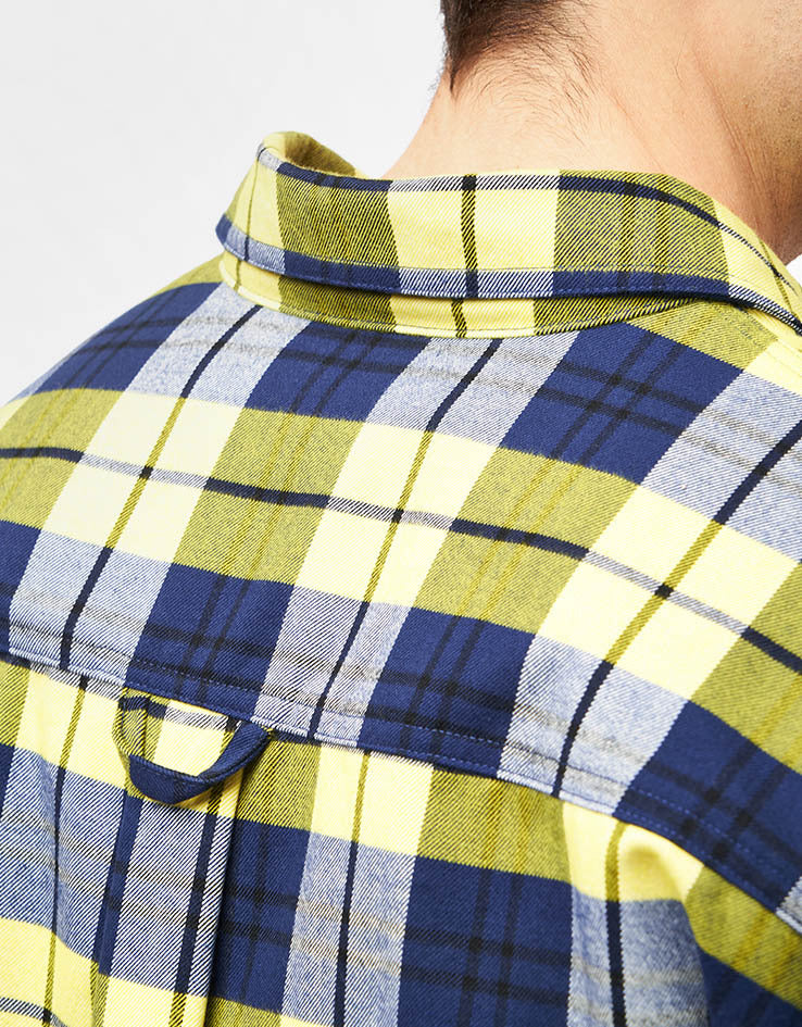 Nike SB Koston L/S Flannel Shirt - Midnight Navy/Speed Yellow