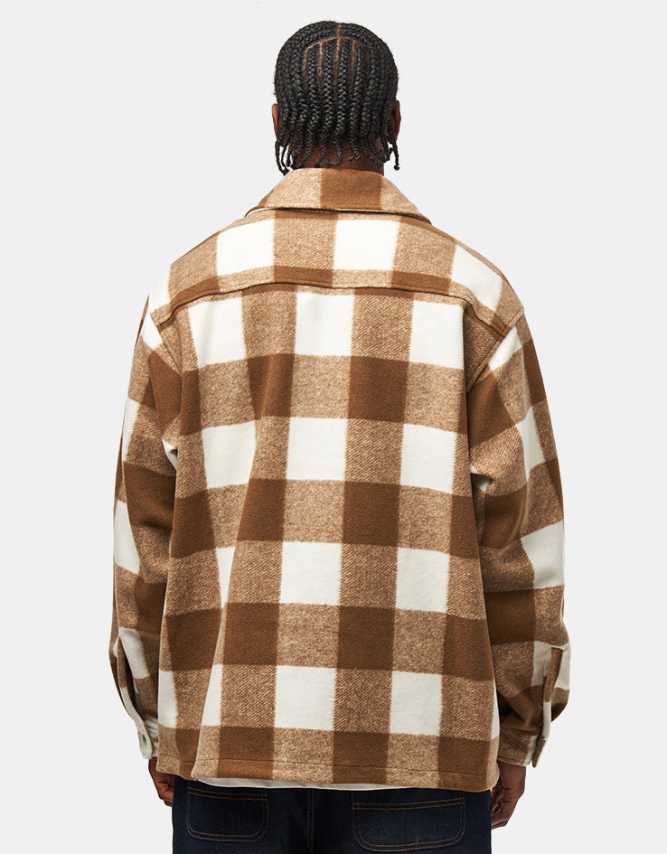 Nike SB Essential Flannel Shacket - Sail/Mosswood Brown/White
