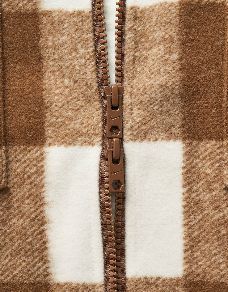 Nike SB Essential Flannel Shacket - Sail/Mosswood Brown/White