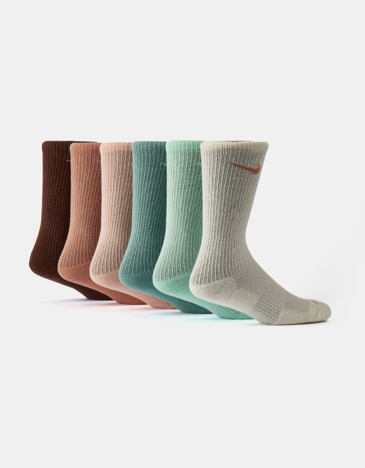 Nike SB Everyday Cushioned 6 Pack Crew Socks - Multi Colour