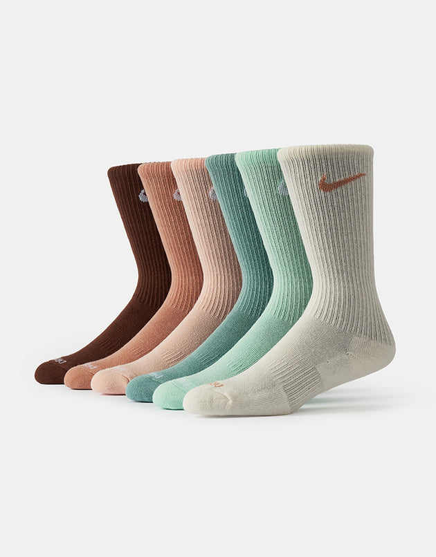 Nike SB Everyday Cushioned 6 Pack Crew Socks - Multi Colour