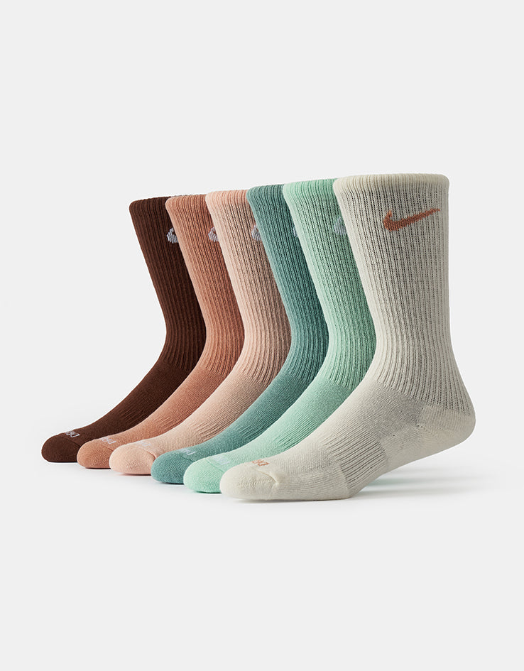 Nike SB Everyday Cushioned 6 Pack Crew Socks - Multi Colour