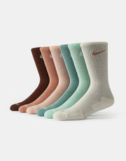 Nike SB Everyday Cushioned 6 Pack Crew Socks - Multi Colour
