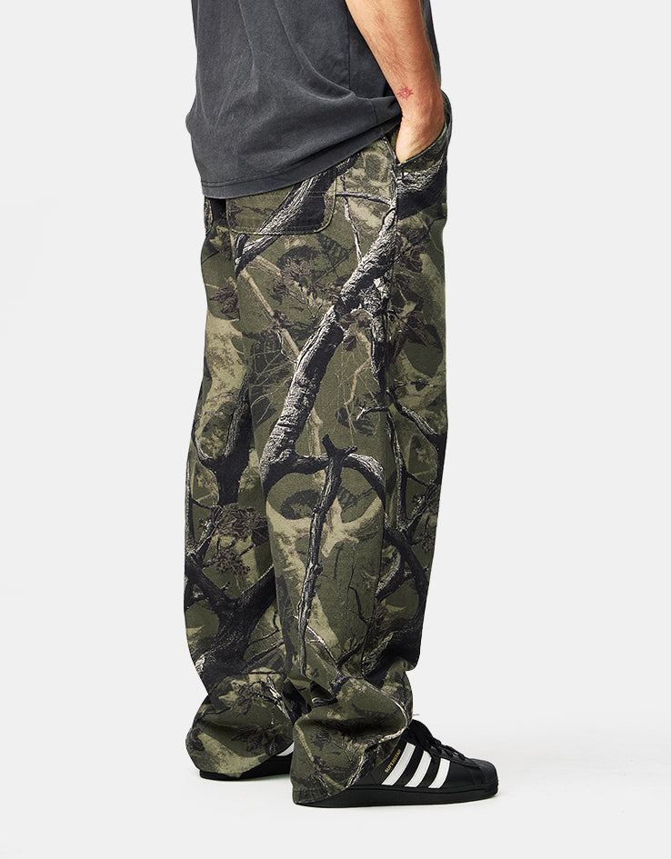 Route One Super Baggy Canvas Pants - Tree Camo (Green)