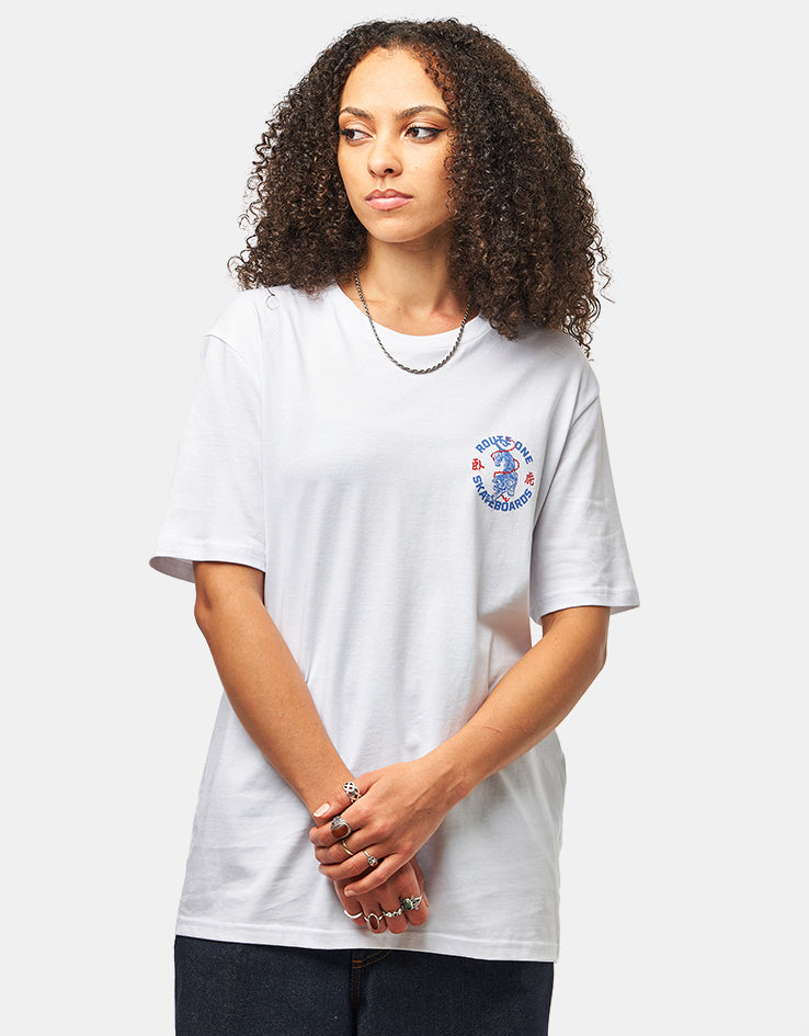 Route One Crawling Tiger Organic T-Shirt - White