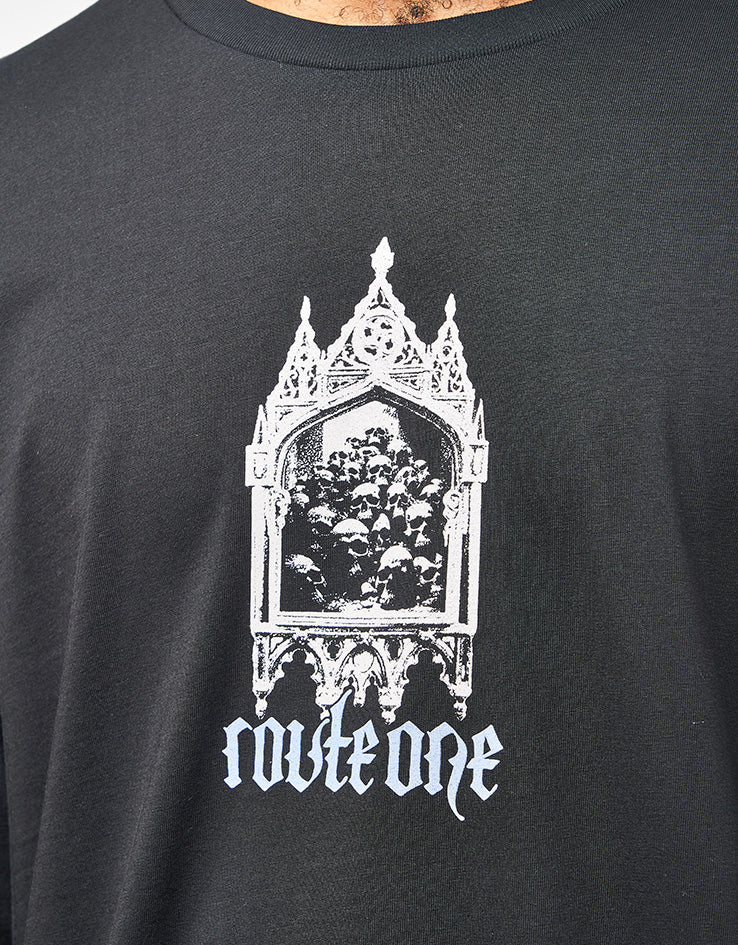 Route One Carved Organic L/S T-Shirt - Black