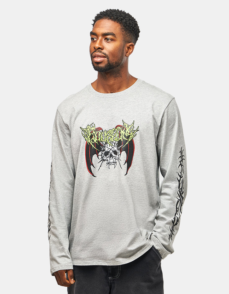 Route One Mayhem Organic L/S T-Shirt - Heather Grey