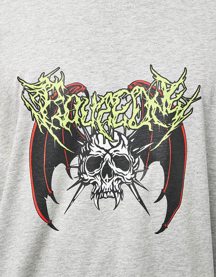 Route One Mayhem Organic L/S T-Shirt - Heather Grey