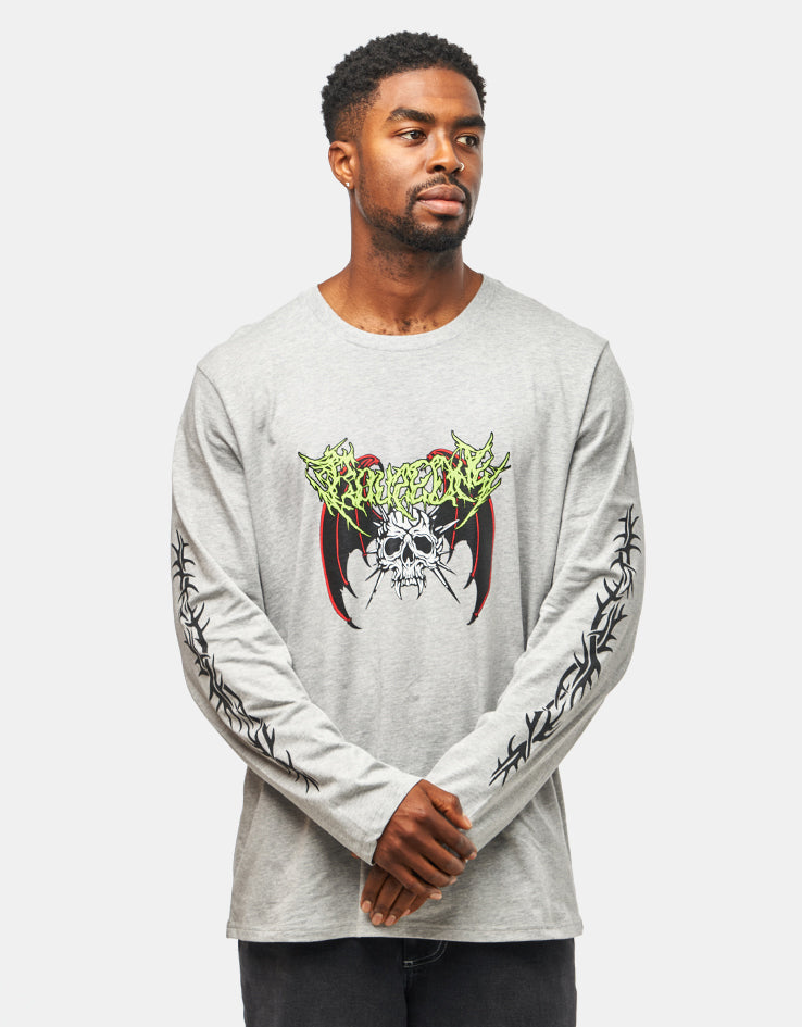 Route One Mayhem Organic L/S T-Shirt - Heather Grey