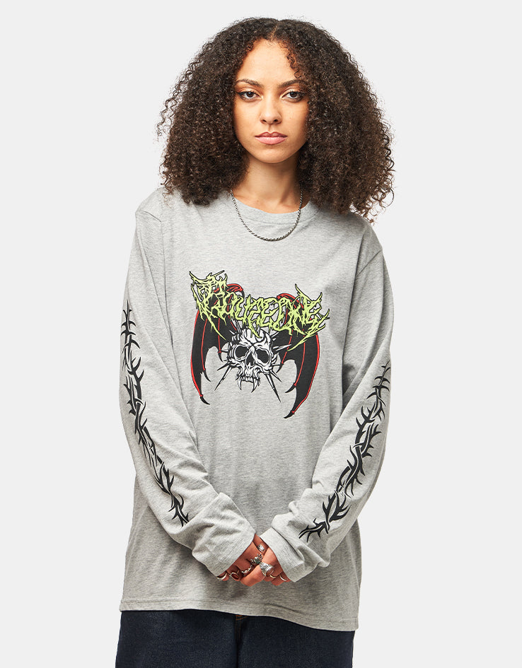 Route One Mayhem Organic L/S T-Shirt - Heather Grey