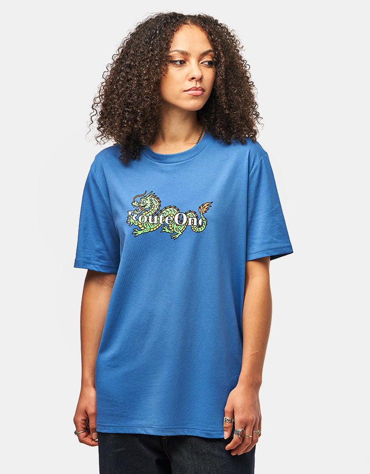 Route One Dwagon Organic T-Shirt - Mindful Blue