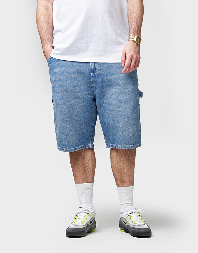 Route One Denim Carpenter Shorts - Washed Blue